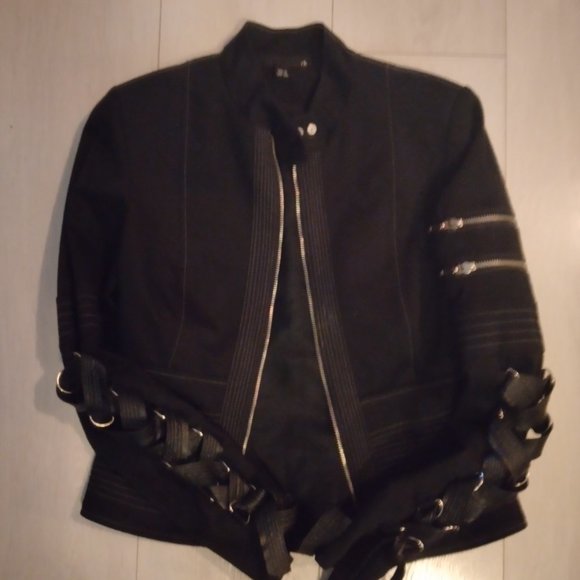 RK Goth Punk Short Fitted Jacket - Picture 4 of 6